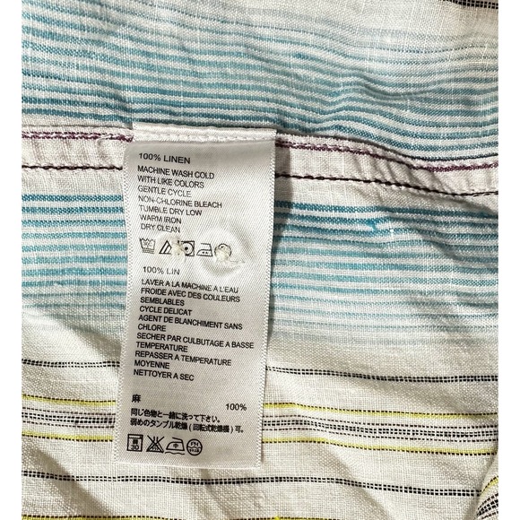 Tommy Bahama XL 100% Linen Men's Long Sleeve Striped Shirt - Picture 4 of 6